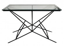 Contemporary end table - Saratoga
The glass is 1/2 inch thick and is clear
Black finish shown
